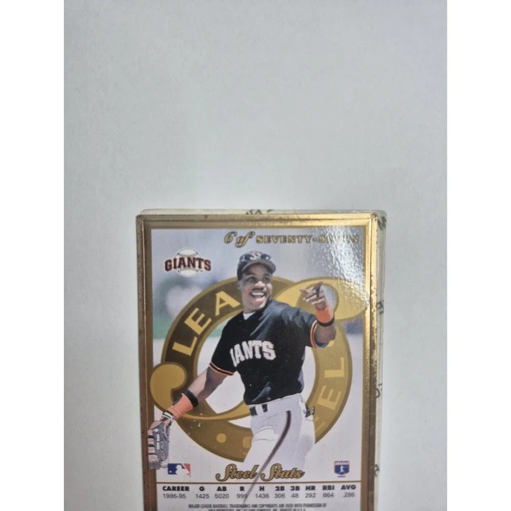 BARRY BONDS-1996 LEAF STEEL GOLD-W/ FILM⚾️ BASEBALL CARD-SAN FRANCISCO GIANTS #6